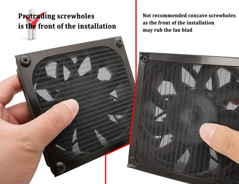 IMSurQltyPrise 120mm Computer Fan Filter Grills with Screws, Ultra Fine Aluminum Mesh, Black Color - 4 Pack - Image 5